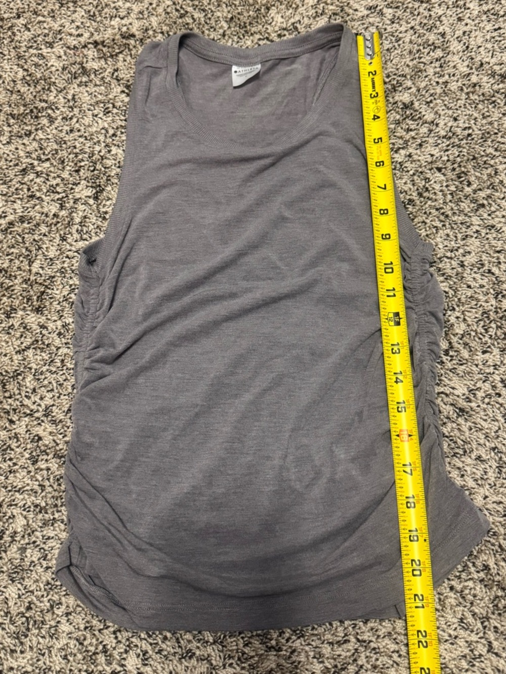 Athleta Gray Scoop Neck Ruched Tank Top - Picture 11 of 12